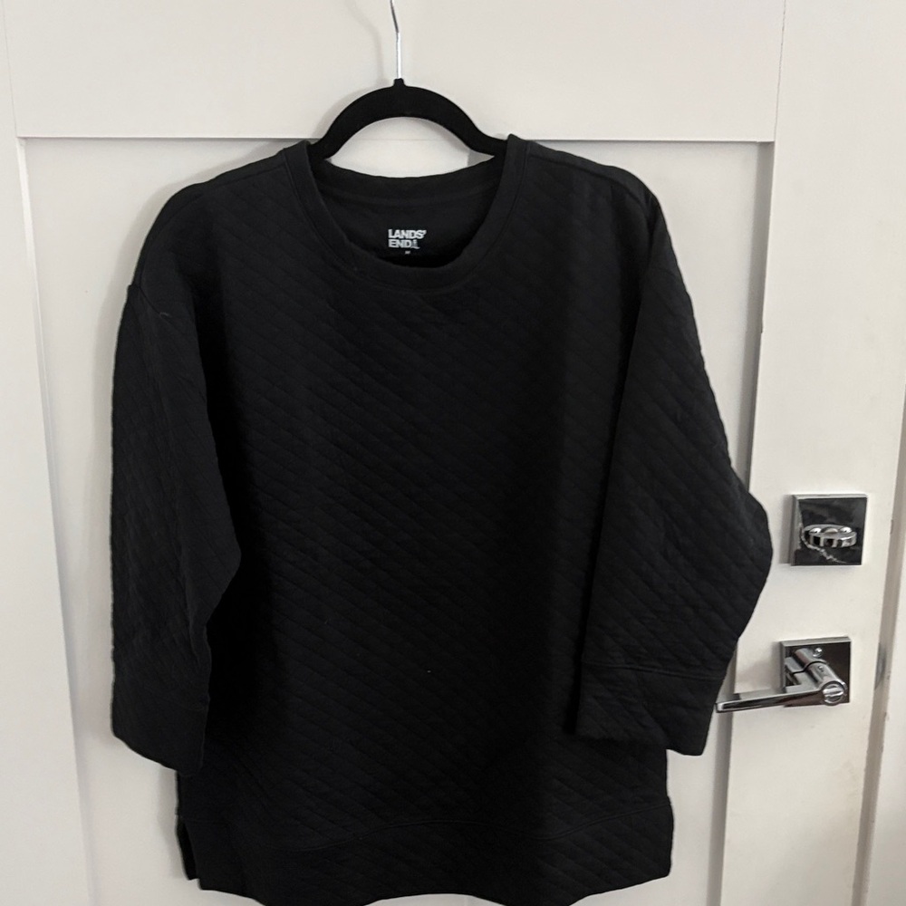 Lands' End Black Quilted Top